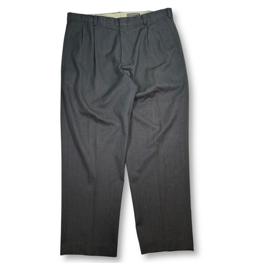 Vintage Eddie Bauer Wool Dress Pants Pleated Front Gray Mens Size 38‎